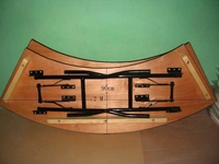 Table de salle à manger pliante traditionnelle en contreplaqué en forme de serpent de 48 pouces pour hôtel, extérieur et mariage