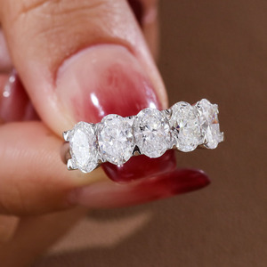 10k 14k 18k oro bianco taglio ovale diamanti certificati IGI fatto a mano su misura di nozze anelli di alta gioielleria per coppie Online - Product Image 1