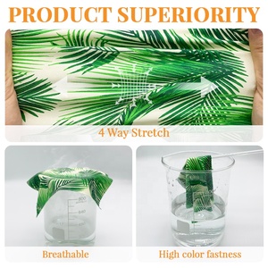 Tùy Chỉnh Matte Hoa Lá Mẫu Thăng Hoa In 4 Cách Căng Elastane Nylon <span class=keywords><strong>Spandex</strong></span> Vải Đồ Bơi Áo Ngực Đồ Lót Vải - Product Image 3