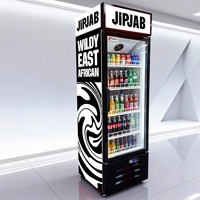 Réfrigérateur vertical de supermarché à porte vitrée pour boissons, vitrine réfrigérée pour boissons, réfrigérateur Coca-Cola à porte vitrée
