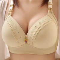 Soutien-Gorge Femme Grandes Tailles OEM, Modèle Réglable, Sous-Vêtement Plissé de Haute Qualité, Sans Armatures, Doux et Confortable