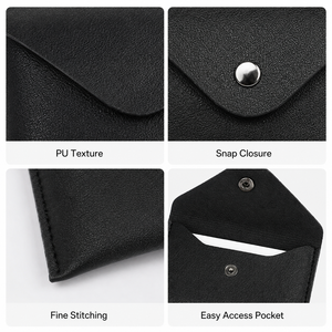 Porta Biglietti da Visita in Pelle PU Personalizzato con Logo, Mini Portafoglio Sottile con Bottone a Pressione, Portamonete per Uomo e Donna, Regalo per l'Ufficio - Product Image 5