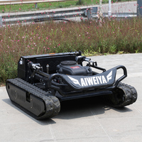 Robot tondeuse à gazon RC à essence CE, tondeuse à gazon télécommandée de type chenillé pour zones humides