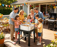 Friteuse extérieure en aluminium de 12 litres avec panier intérieur nano-enduit et brûleur au propane de 50 000 BTU pour la friture du poisson, des ailes de poulet et des frites