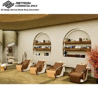 Station de manucure moderne, mobilier de salon de beauté de luxe, décoration complète du magasin, design professionnel personnalisé pour salon de manucure
