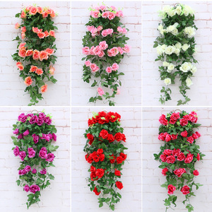 Guirlande murale de roses artificielles Hongshuo 95 cm, fleurs en soie pour décoration intérieure, plafond de salon, verdure - Product Image 4