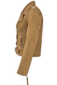 Custom 100% Genuine Beige Cow <b>Suede</b> Leather <b>Women</b>’s <b>Jacket</b> Soft <b>Suede</b> Finish Premium Hardware Private Label OEM/ODM Bulk - Product Image 2