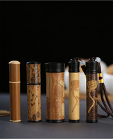 Tube d'encens en bambou carbonisé, porte-cure-dents en bambou massif, boîte de rangement zen style Wabi-sabi pour hôtel et salon de thé
