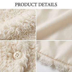 Gilet en fausse <span class=keywords><strong>fourrure</strong></span> de mouton écologique pour femmes, ultra-doux, en sherpa thermique, polyvalent pour superposer en hiver - Product Image 3