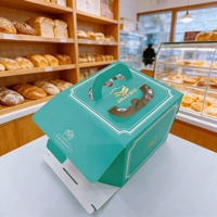 Boîte à gâteau d'anniversaire pliable et recyclable avec fenêtre, en carton alimentaire, pour emporter, avec cartes