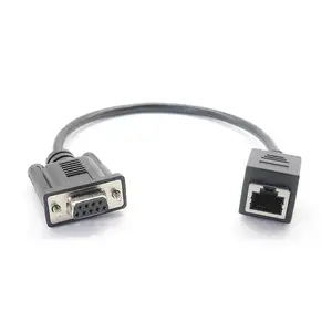 Usb Rs232 Db9 9pin Serial Female Port To Rj45 8p8c Female Network Extension Cable