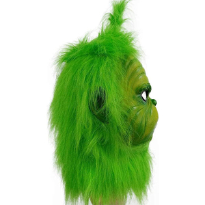 Sombrero y guantes con máscara de monstruo verde, accesorios de Cosplay de <span class=keywords><strong>ladrón</strong></span> de Navidad - Product Image 3