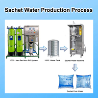 Machine de fabrication de sachets d'eau pure minérale à grande vitesse de 500 ml pour la production en gros de sachets d'eau