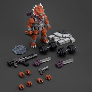 JOYTOY TMNT - Triceraton Soldat d'infanterie, figurine articulée à l'échelle 1/18, modèle de collection, figurine miniature, statue de personnage - Product Image 5