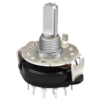 Soundwell Saklar Kontrol Kecepatan 24mm RS24 Saklar Putar dengan Rentang Suhu -10~70 dan 2-12 Posisi