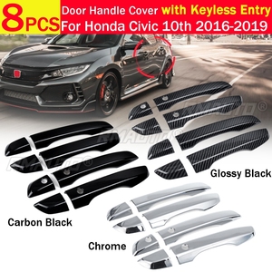 8 ชิ้น/ชุด ฝาครอบมือจับประตู 4 ด้าน พร้อมระบบ Keyless Entry สำหรับ Honda Civic รุ่นที่ 10 ปี 2016 2017 2018 2019 - Product Image 1