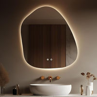 Miroir mural double rétroéclairé biologique sans cadre avec éclairage halo pour salle de bain, double vasque, salle de bain principale, décoration intérieure, vente en gros
