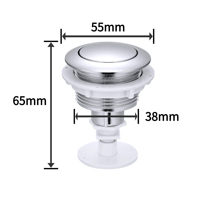 Botón de Descarga Universal para Inodoro de Cerámica de 38 mm, 48 mm, 58 mm con Orificios