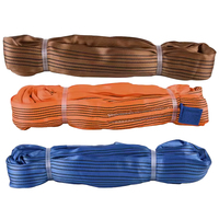 Sangle plate en polyester 1-10 tonnes, sangle de levage de sécurité robuste pour la construction et le levage de matériel portuaire