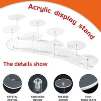 Nouveau clair acrylique 3mm d'épaisseur en plastique Riser présentoir anneau poupée jouet personnage modèle Cupcake titulaire magasin de détail étagère