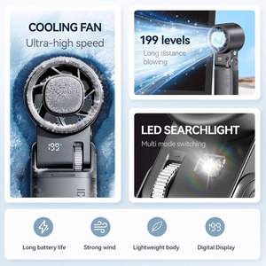 Aviation Grade Turbo Handheld 16°C Ice Cooling 199 Speeds 6000Mah Battery Portable Fan With Digital Display & Flashlight - Product Image 6