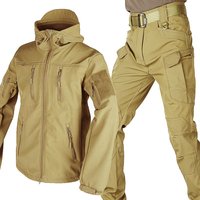 Costume de maintien chaud vêtements de chasse en peluche costume épaissi de sécurité en plein air automne et hiver uniforme à coque souple tactique pour hommes