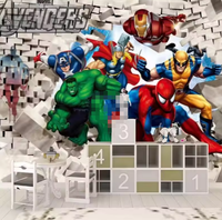 Papier peint photo personnalisé Avenger Nion Hulk Spiderman 3D Stere Mural