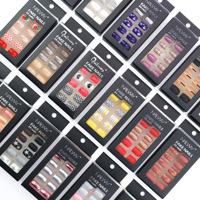 Paquet personnalisé brillant pointe française ABS vente en gros couverture complète 24 pièces de faux ongles presse courte sur faux ongles