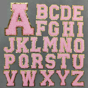 Loveda, venta al por mayor, parches bordados con letras al por mayor, pegatinas grandes con purpurina, parches de chenilla para planchar, parches para ropa, parche para el día del juego - Product Image 3