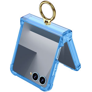 Funda de PC con bisagra de TPU y anillo, cubierta transparente plegable para Samsung Z Flip 3 4 Flip 5 6 7 con soporte de anillo y bisagra - Product Image 2