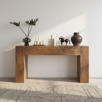 Table d'entrée en bois massif de style chinois, présentoir en bois d'orme ancien, console rétro chinoise, meuble de rangement d'entrée pour salon