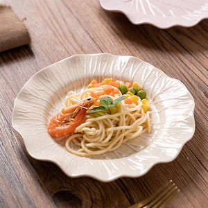 Assiette en céramique <span class=keywords><strong>de</strong></span> style <span class=keywords><strong>cour</strong></span> européenne à texture créative assiettes en céramique bols pour plats et assiettes - Product Image 6