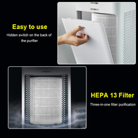 Purificateur d'air électrique à 3 couches HEPA13 avec charbon actif et contrôle par application pour la maison, la chambre et le bureau