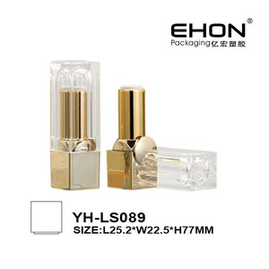 Envase de Lujo Cuadrado Transparente Dorado para Lápiz Labial, Tubo Vacío para Maquillaje, Empaque Personalizado con Etiqueta Privada, Estuche Cosmético para Bálsamo Labial - Product Image 2