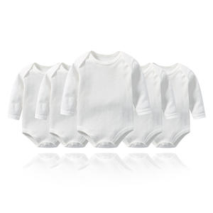 Body de Manga Larga para Bebé, 100% Algodón Blanco, Unisex, <span class=keywords><strong>Cubrepañal</strong></span> para Bebé, Mameluco de Algodón para Recién Nacido, Certificado por CPC - Product Image 5