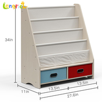 Bibliothèque Montessori moderne pour enfants, étagère en bois et toile avec rangement pour salon ou chambre à coucher