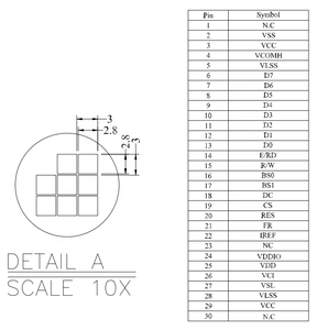 최고 품질 <span class=keywords><strong>3</strong></span>.12인치 256x64 OLED 디스플레이 패널 녹색 소형 OLED 스크린 30핀 I2C SPI 병렬 인터페이스 SSD1322 - Product Image 4