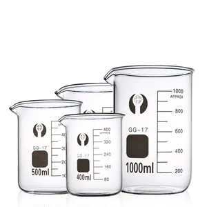 Bicchiere graduato in vetro borosilicato a pareti spesse 5-2000ml con tazza di misurazione da laboratorio con beccuccio personalizzabile