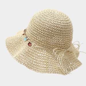 <span class=keywords><strong>Chapeau</strong></span> <span class=keywords><strong>de</strong></span> <span class=keywords><strong>paille</strong></span> au crochet pour femme, respirant, à large bord, ajouré, protection UV, idéal pour l'été, la plage <span class=keywords><strong>et</strong></span> les vacances - Product Image 2
