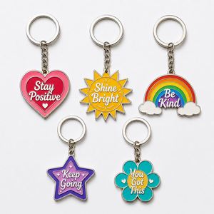 Porte-clés personnalisés en gros de haute qualité avec messages positifs, chaînes de mots inspirants, mottos motivants, souvenirs - Product Image 1