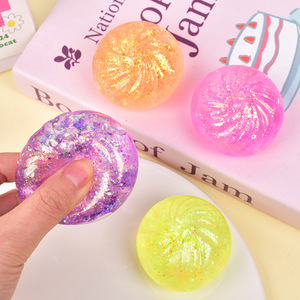 Jouet sensoriel anti-stress en TPR, mini-boulette scintillante Melanth, en forme de petits pains vapeur avec poudre dorée, vente en gros, 14+ - Product Image 4