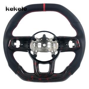 Volante de Cuero Rojo con Fibra de Carbono Forjada para Jeep Wrangler JL 2018-2025 Gladiator JT, Accesorios Interiores para Auto - Product Image 1