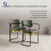 Fauteuils en métal personnalisés pour café, restaurant, salle à manger, avec assise en cuir ou en tissu et coussin