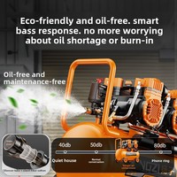 Petit compresseur d'air portable sans huile 220 V, silencieux, de qualité industrielle, haute pression, pour le travail du bois, avec garantie d'un an