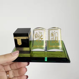 Livre en cristal personnalisé, imprimé en or, Allah Mohammed <span class=keywords><strong>Coran</strong></span> avec Kaaba, cadeau islamique, ornement de bureau - Product Image 2