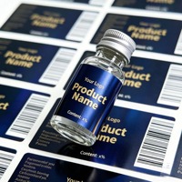 Autocollants holographiques personnalisés pour flacons, étiquettes imperméables et résistantes aux rayures pour flacons en verre cosmétique de 3 ml et 10 ml