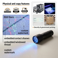 Papier de Sécurité Coloré avec Fibres Fluorescentes, Filigrane Anti-Contrefaçon et Ligne de Sécurité Imprimée pour Mesures de Sûreté (Épicerie)