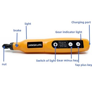 Jangklif Bộ Bút khắc điện có thể sạc lại máy xay mini dụng cụ quay không dây điều chỉnh năm tốc độ và dụng cụ chà nhám - Product Image 2