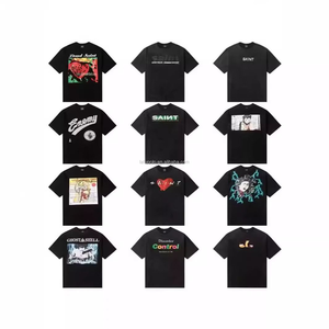 T-shirts pour hommes surdimensionnés en coton personnalisés en usine, impression sérigraphique, 300 g/m², poids lourd, lavés à l'acide, délavés au soleil - Product Image 2