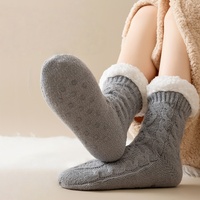Jingwen OEM Hiver Agneau Plus Velours Épaissi Maison Dormir Chaud Plancher Chaussettes Femmes Chaussettes